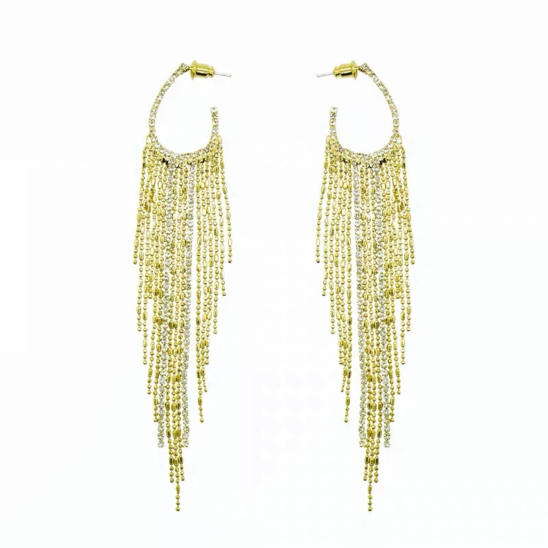 S925 Silver Needle Korea Korean fashion irregular trend fringe long earrings for women earrings stud earrings thumbnail