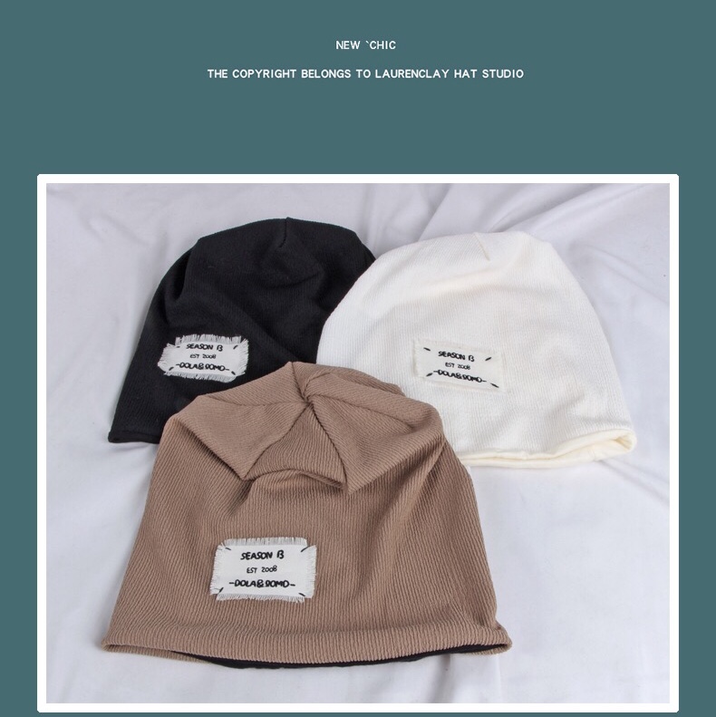 Postpartum cap, a trendy women's brand, patchwork Japanese-style knitted headscarf