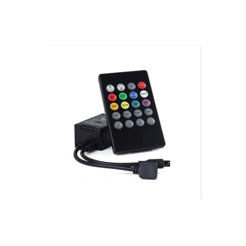 Seven-color music sound control light controller 12V24V light strip RGB remote control controller KTV music sound control dimmer Item Picture