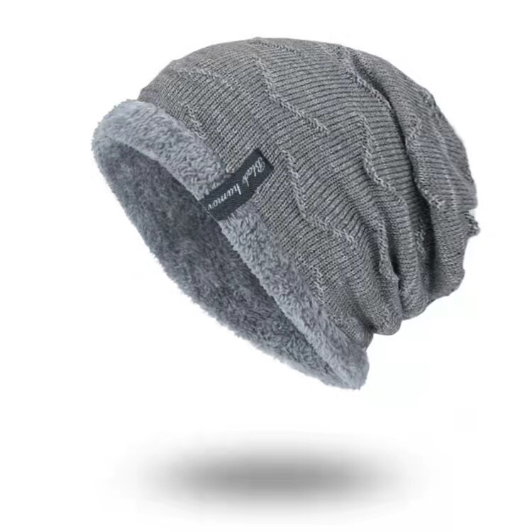 Autumn and winter outdoor windproof woolen hats for men and women, thickened with fleece for warmth, scarves and pullover, youth knitted hat 008 detail image 6