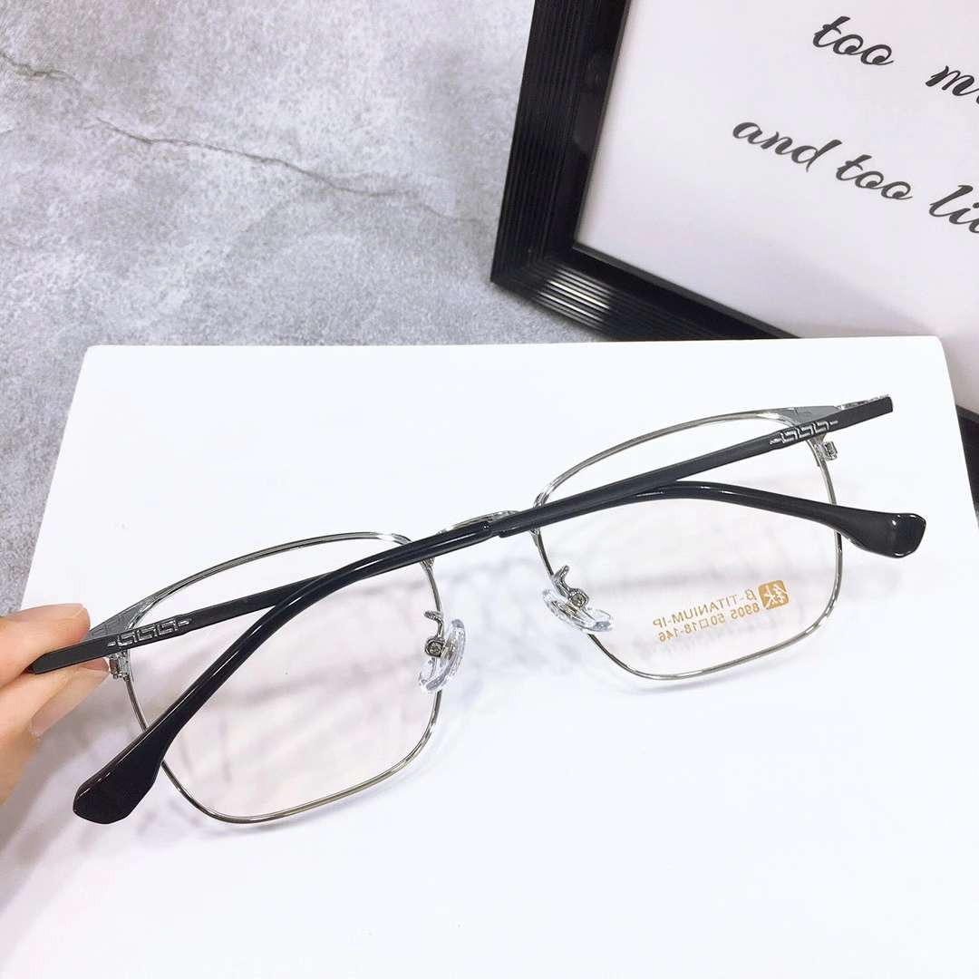 新款全框金属B钛8905光学架，颜色多样，中老年人装配近视镜太阳镜老花镜首选，规格50-18-146白底实物图
