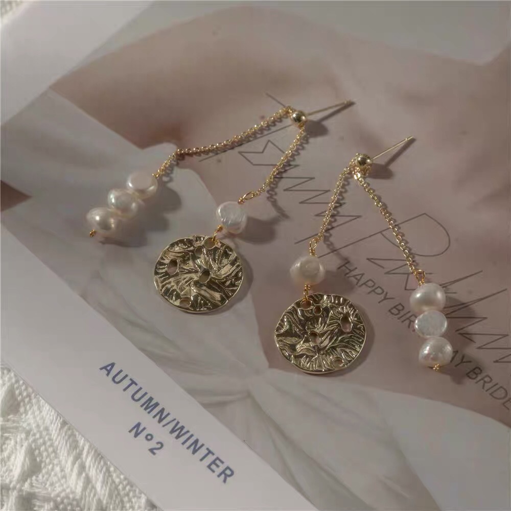 Retro court Lolita sweet maiden fashion beauty head pearl earrings