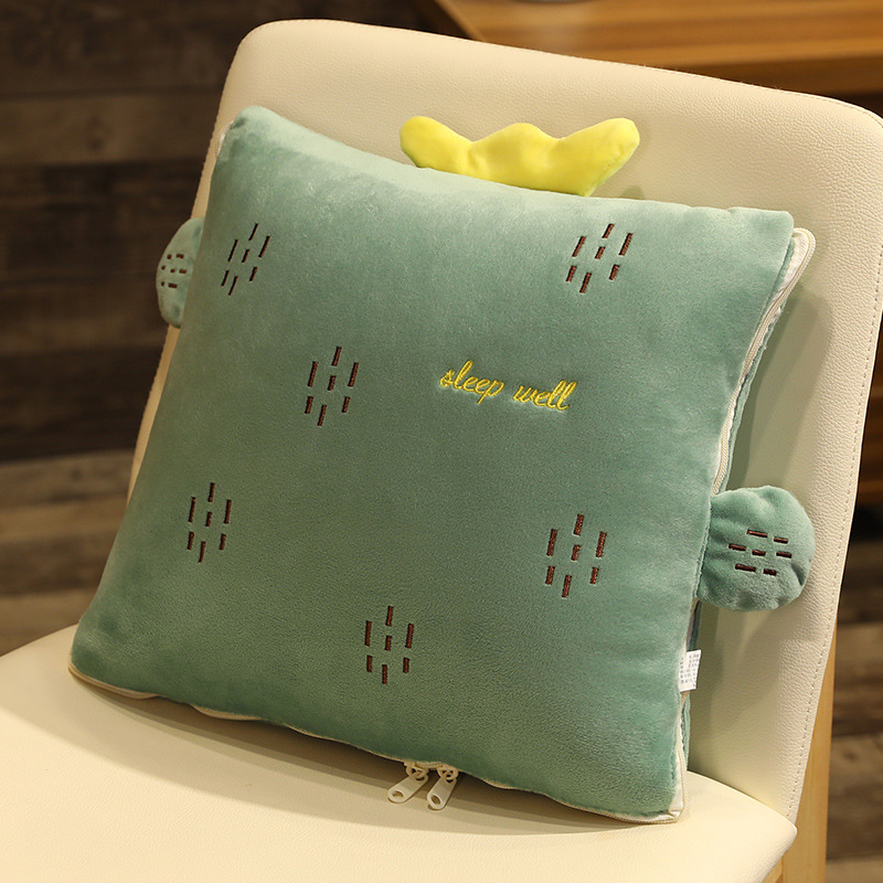 Dual-purpose pillow and quilt, nap blanket, thickened blanket, folding car multi-functional cushion, pillow and quilt in one Item Picture