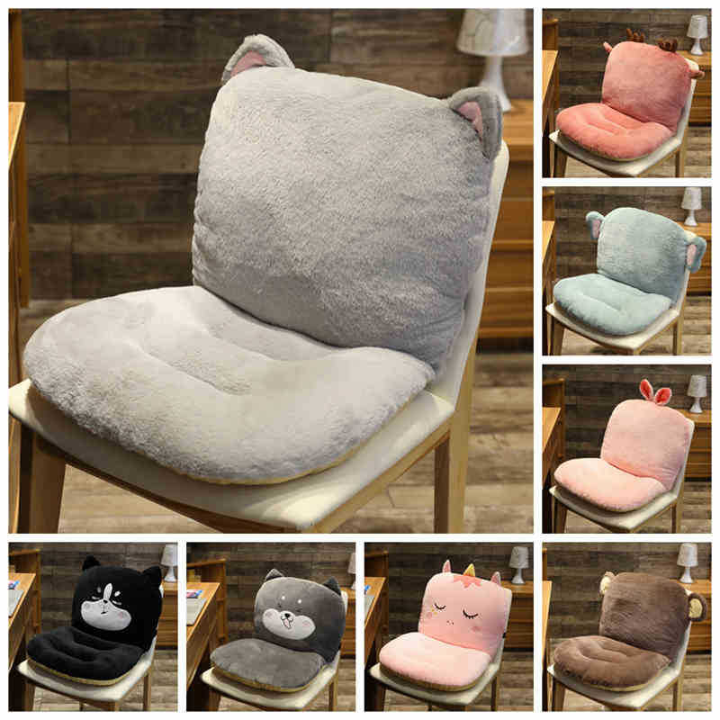 Cartoon seat cushion, backrest, integrated chair cushion, lazy person's seat, office backrest cushion, dormitory
