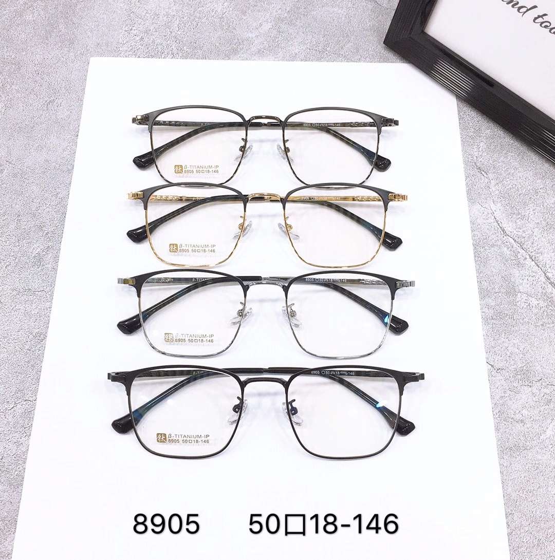 新款全框金属B钛8905光学架，颜色多样，中老年人装配近视镜太阳镜老花镜首选，规格50-18-146详情图8
