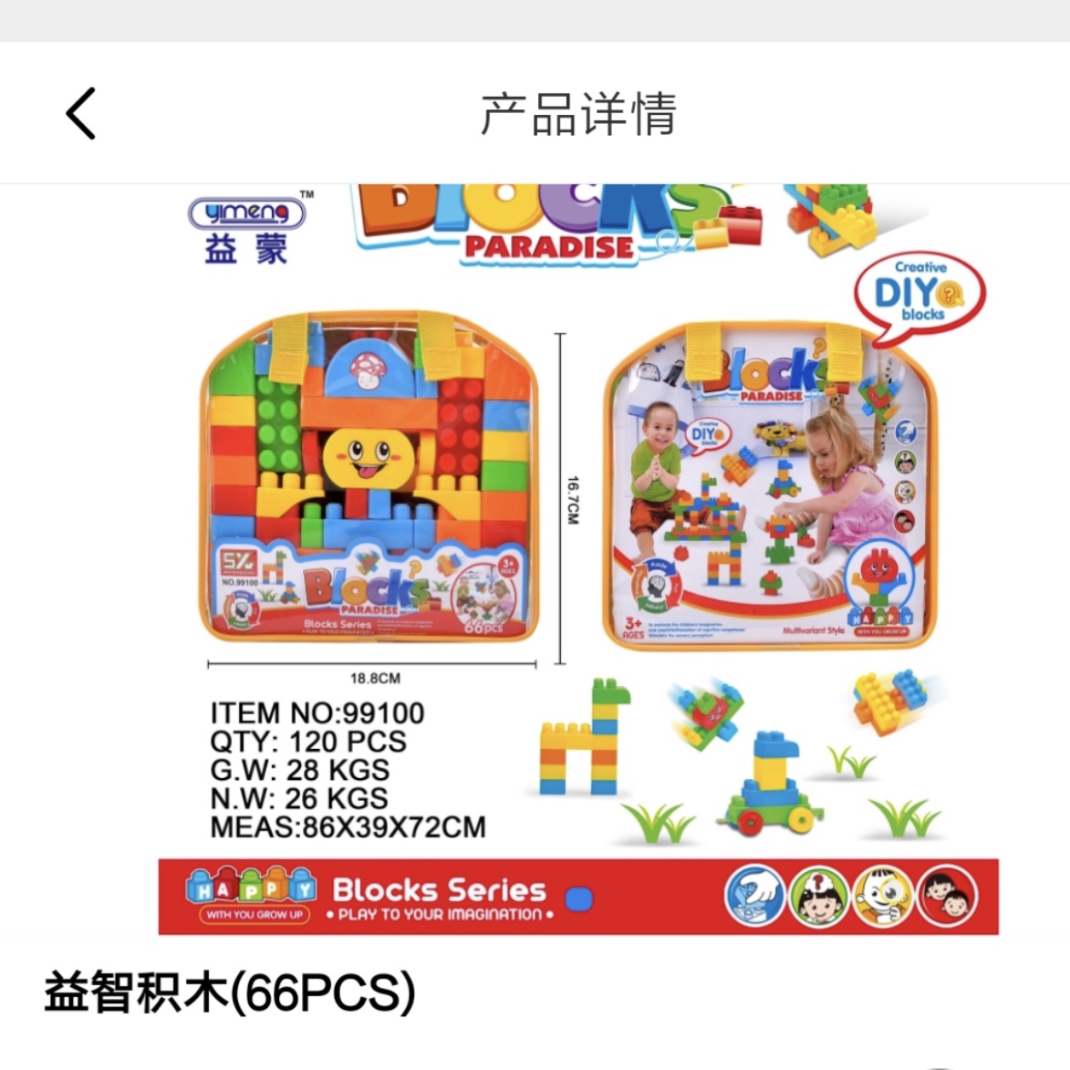 99100玩具积木拼装智力开发玩具