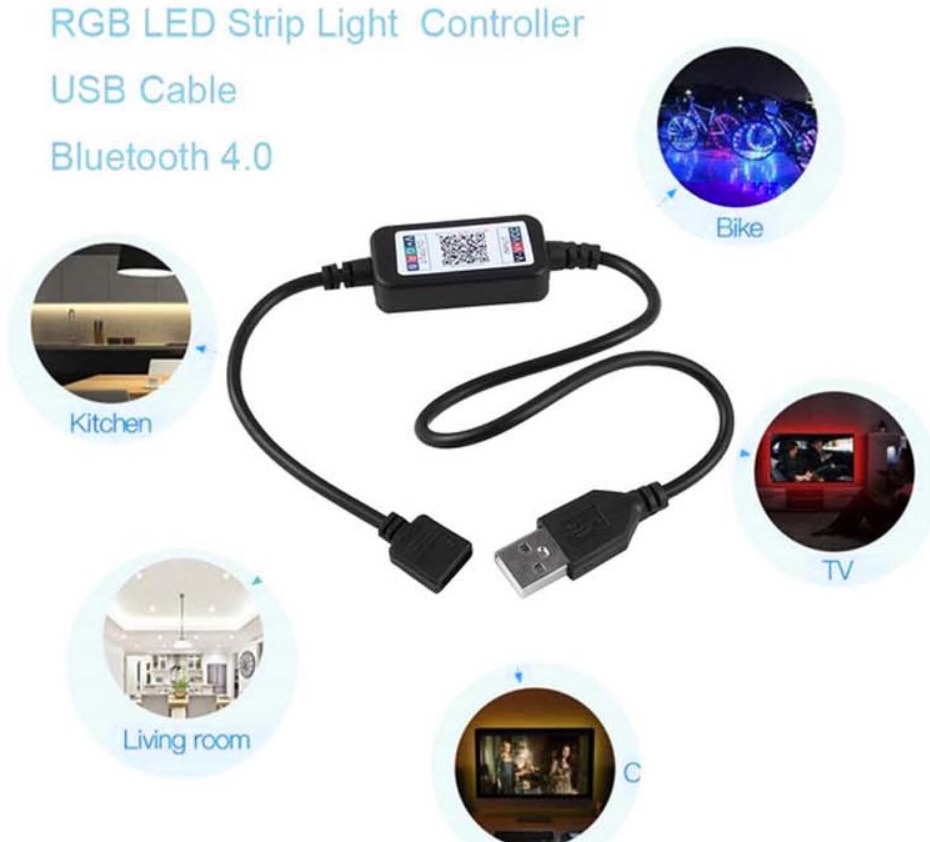 5V USB灯带灯条调光器手机遥控RGB彩灯带调色控制器详情图4