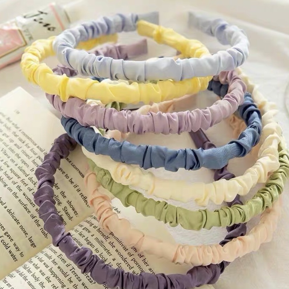 South Korea Instagram headband Senn super fairy girl set out to bundle net red simple everything bubble fold pressure hair headband thumbnail