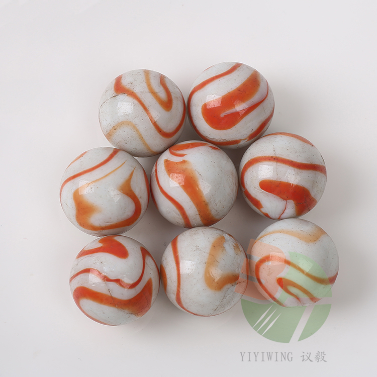 20 25mm cream red flower-wrapped glass balls, 2.5cm white porcelain colored infrared flower marbles, 2.5cm glass beads, jumping chess pieces, fish tank decoration round balls, nostalgic toys, egg wholesale