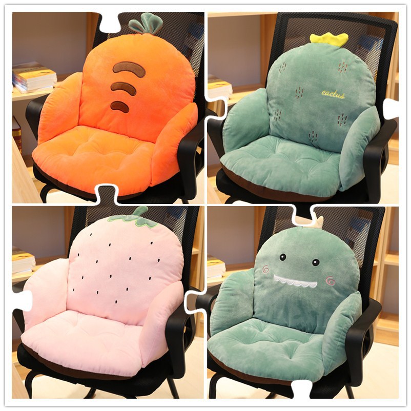 加厚卡通坐垫靠垫一体椅垫懒人垫子办公室靠背椅垫宿舍细节图