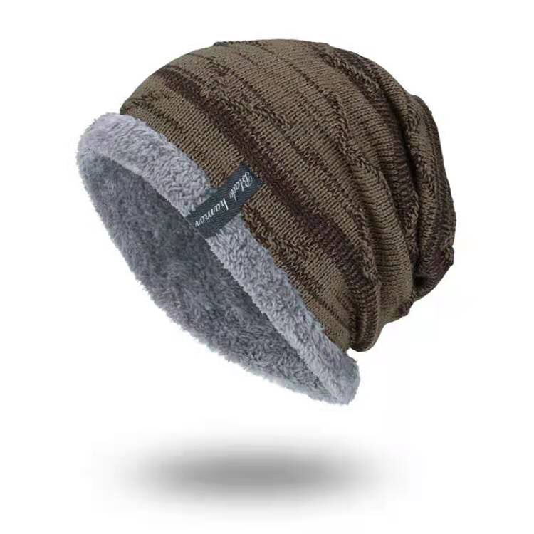 Autumn and winter outdoor windproof woolen hats for men and women, thickened with fleece for warmth, scarves and pullover, youth knitted hat 008 detail image 3