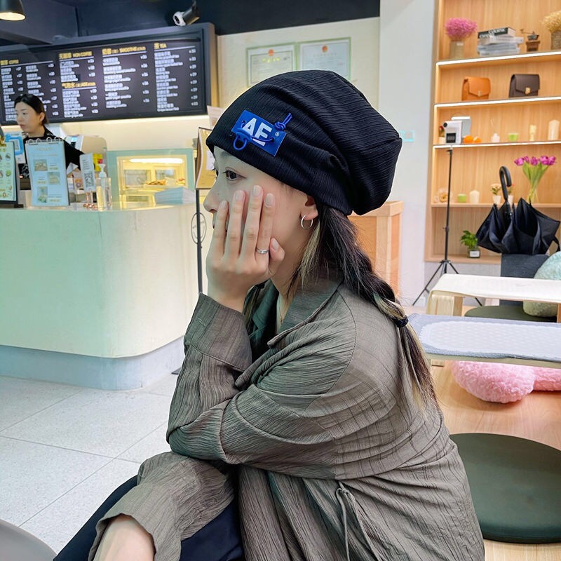 A popular streetwear hat for women, a versatile woolen hat for autumn and winter, a thin headpiece hat, a Korean style trendy Japanese style knitted pile hat for men 003 detail image 1