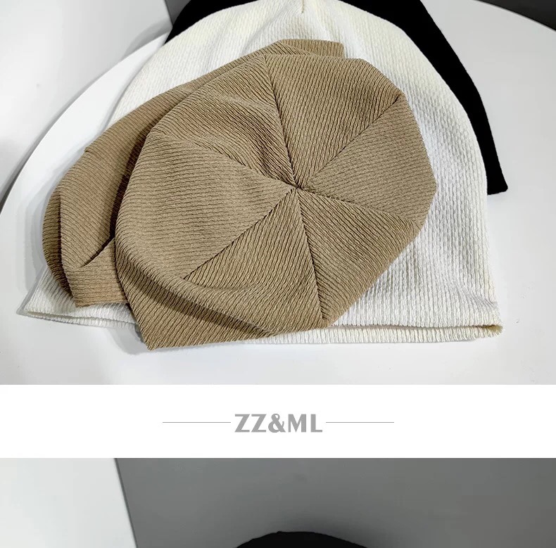 A popular streetwear hat for women, a versatile woolen hat for autumn and winter, a thin headpiece, a Korean-style trendy Japanese knitted pile hat for men, 004 detail image 7