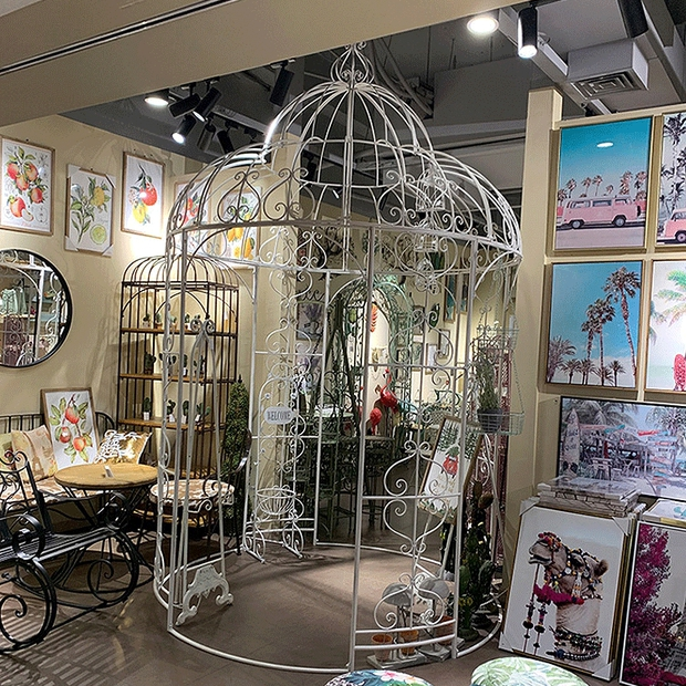 美式乡村复古白铁艺大型花园凉亭 庭院花园露台园艺装饰植物爬架