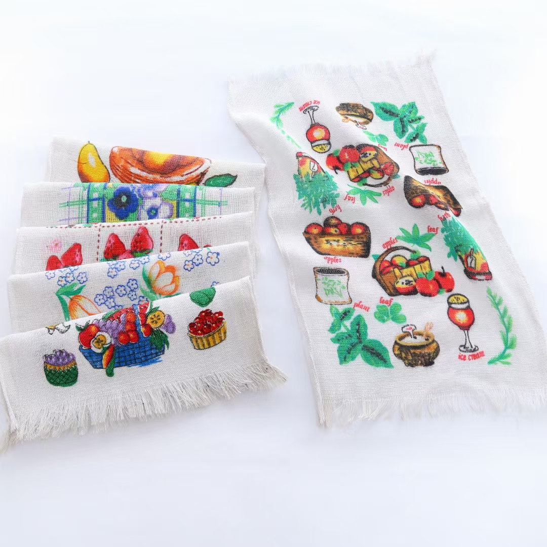 All-cotton printed kitchen towel and multi-purpose table towel