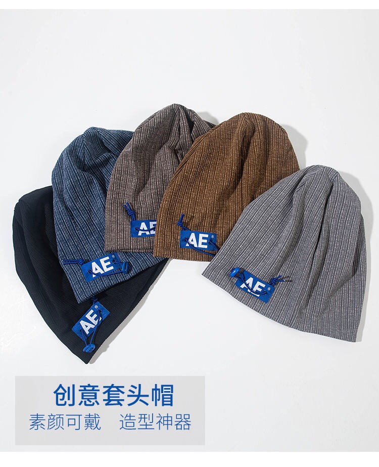 A popular streetwear hat for women, a versatile woolen hat for autumn and winter, a thin headpiece hat, a Korean style trendy Japanese style knitted pile hat for men 003 detail image 3