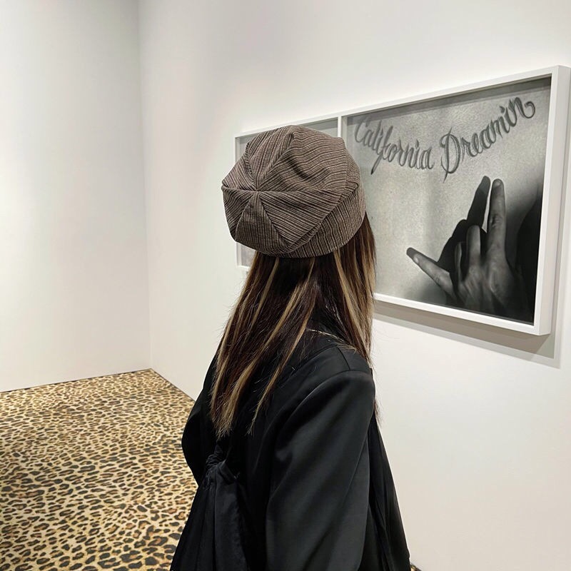 A popular streetwear hat for women, a versatile woolen hat for autumn and winter, a thin headpiece hat, a Korean style trendy Japanese style knitted pile hat for men 003 detail image 5