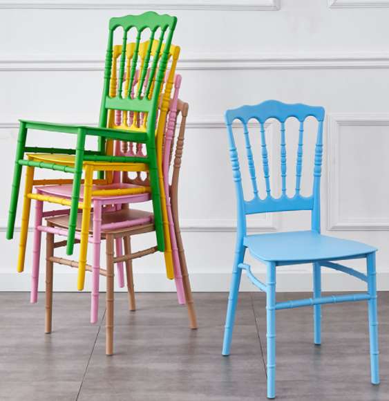铭华家具厂PP一体注塑竹节椅酒店椅婚庆椅宴会椅拿破仑椅个性餐椅咖啡厅奶茶椅 厂家直销外贸批发产品图