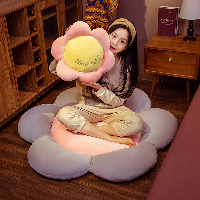 Carpet cushions, cute girls, ins, soft cushions on the floor in the bedroom, plush living room, lazy tatami, suitable for sitting, flower floor cushions