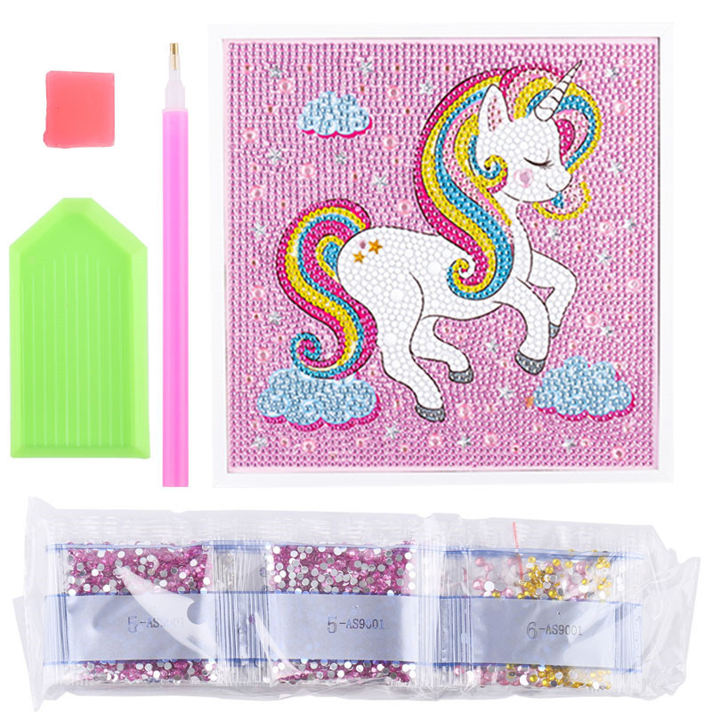 钻石画带框的白底实物图