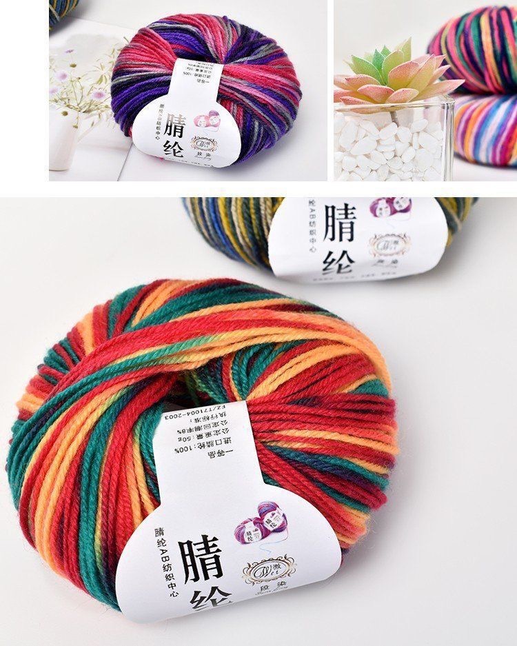 Factory direct sales of segment dyed acrylic thread, medium and coarse wool thread, diy materials, hook shoe thread, hand-woven seat cushion, cotton shoe thread, acrylic detail image 6