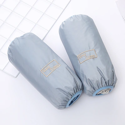 Autumn And Winter New Long Waterproof Sleeves For Men And Women Simple Embroidery Dark Sleeve Oil Resistant Dirty Household Sleeve Wholesale Blue