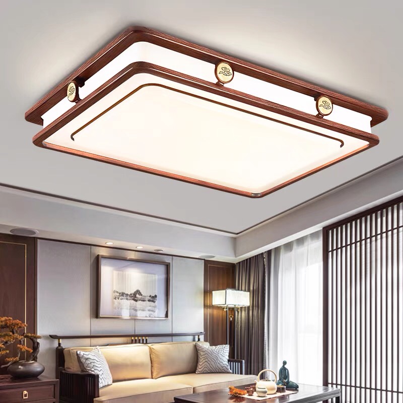 2021新款新中式吸顶灯客厅灯中国风餐厅卧室灯led实木中式灯具
