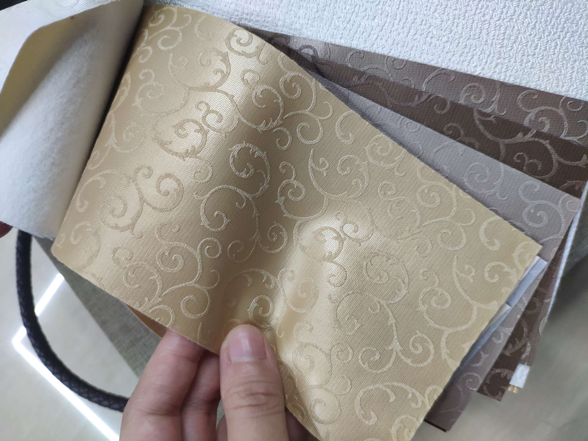 人造革软包硬包移门皮革墙面装饰革面料现货细花藤纹2号详情图4