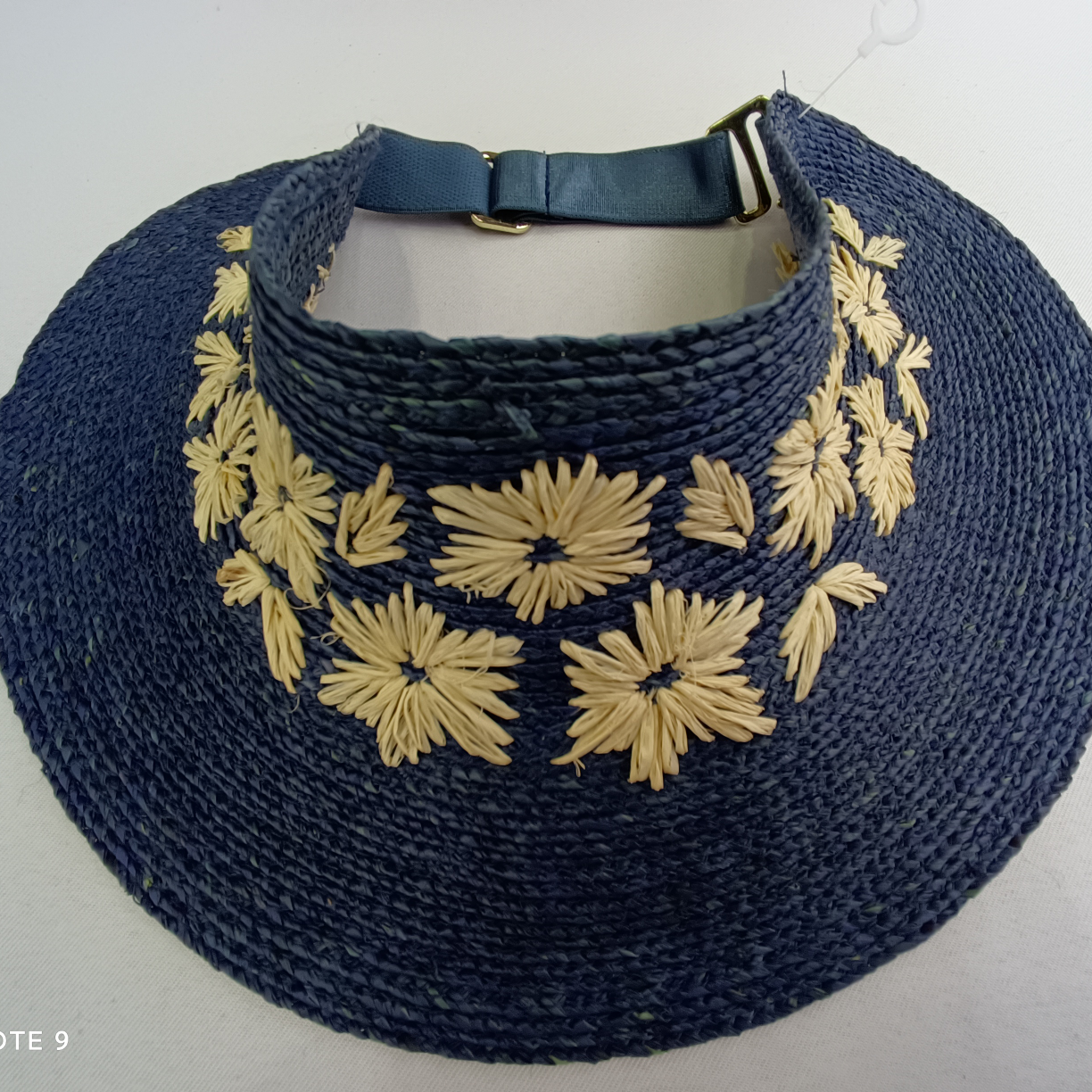 Hat Brim Hand Embroidered Empty Top Hat Blue