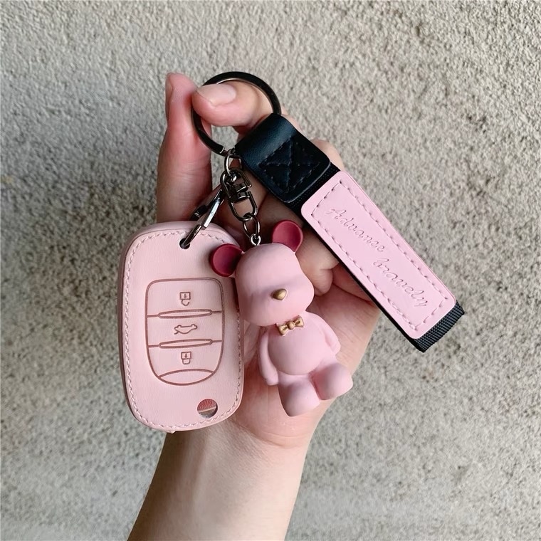 Dedicated To Wuling Hongguang Mini Miniev Key Holder S3 Female Car Silicone Key Holder Buckle Macaron Version 4 Application Scenario