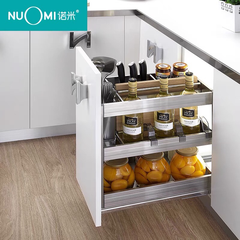 NUOMI/诺米 拉篮厨房橱柜收纳不锈钢多功能阻尼缓冲内置调味拉蓝  价格面议图