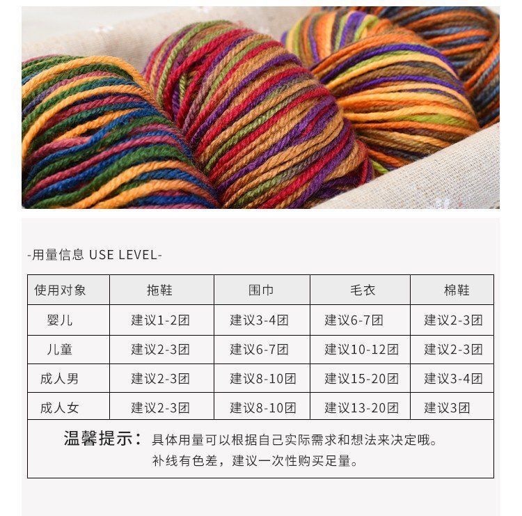 Factory direct sales of segment dyed acrylic thread, medium and coarse wool thread, diy materials, hook shoe thread, hand-woven seat cushion, cotton shoe thread, acrylic detail image 8