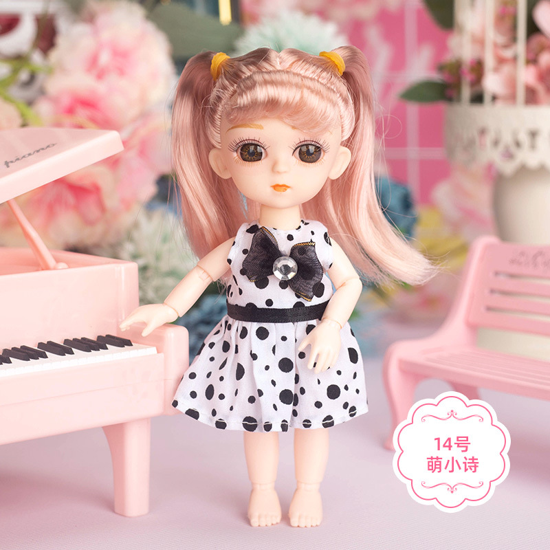 Doll, 16cm, Barbie joint doll, dress-up princess set, Ding Girl, Pony bjd doll, girl toy figurine detail image 4