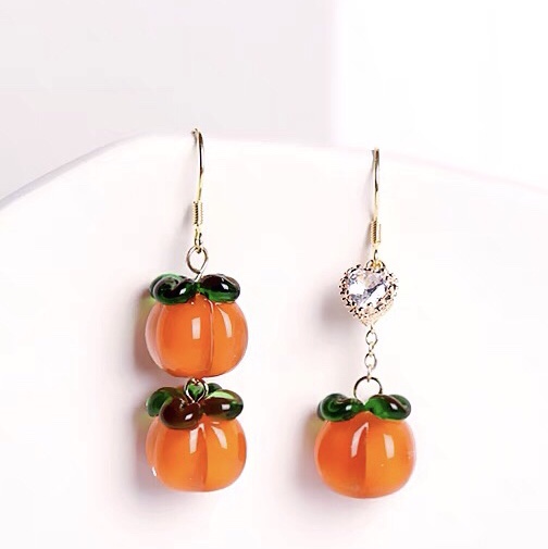 Chinese wind festive national wind Persimmon Ruyi national wind fashion earrings