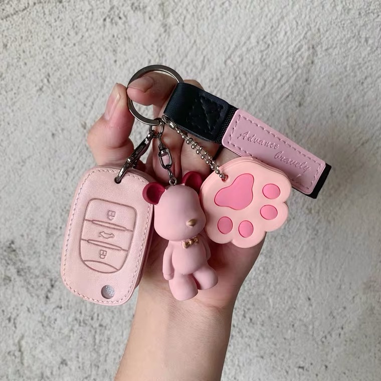 Dedicated To Wuling Hongguang Mini Miniev Key Holder S3 Female Car Silicone Key Holder Buckle Macaron Version 4 details Picture