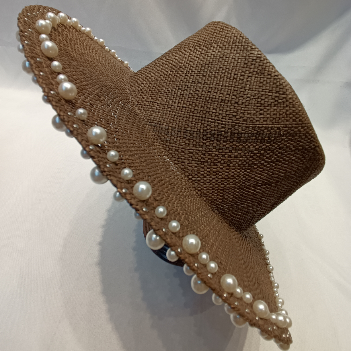 Treasure Grass Coffee Pearl Straw Hat