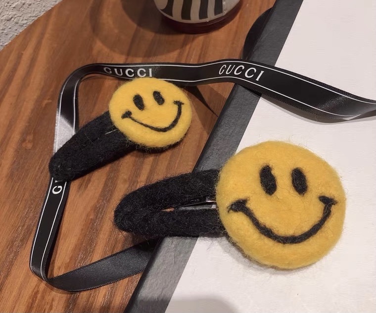 Autumn Shuo Handmade Cute Smiley Hair Clip Instagram Red Sheep Felt Yellow Big Smiley Edge Clip Bangs Clip Bb Clip Specification drawing