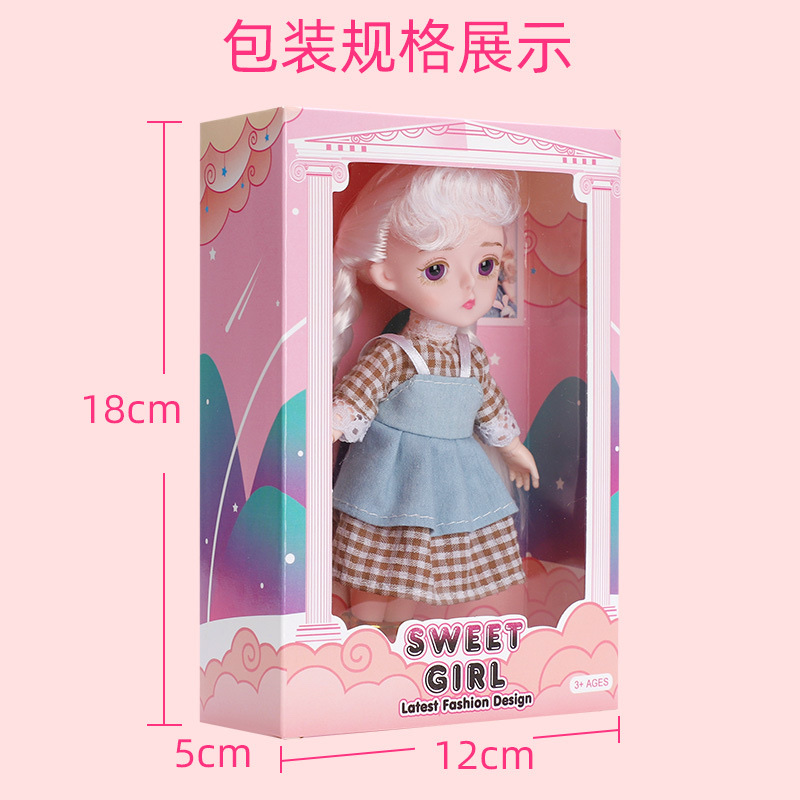 Doll, 16cm, Barbie joint doll, dress-up princess set, Ding Girl, Pony bjd doll, girl toy figurine details Picture