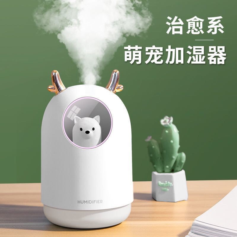 新款迷你加湿器USB萌宠卡通车载加湿器家用卧室宿舍静音大雾量香薰机详情图4