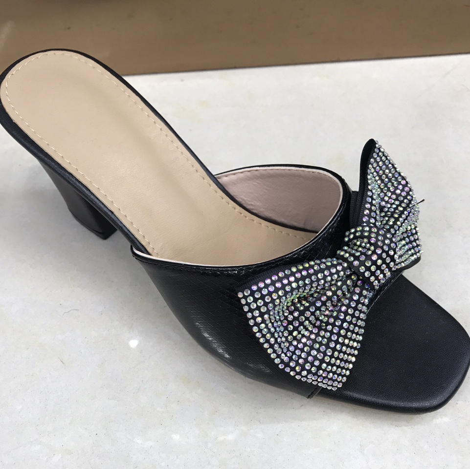 Diamond bow high heels