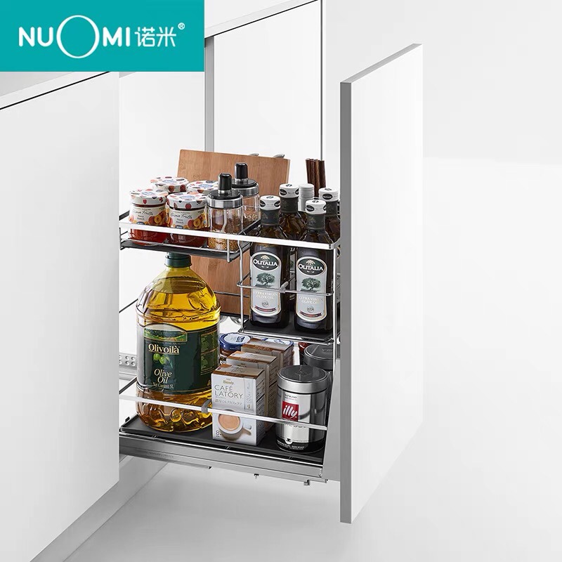 NUOMI/诺米 拉篮304不锈钢厨房橱柜阻尼多功能调味拉篮柜内置物架