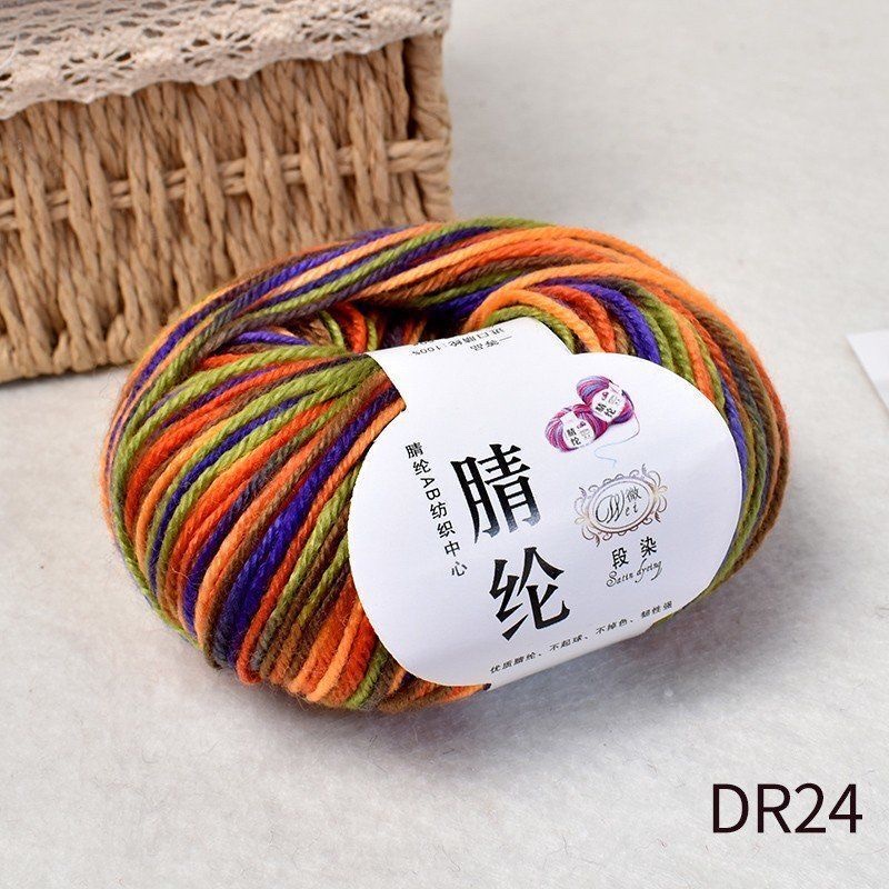 Factory direct sales of segment dyed acrylic thread, medium and coarse wool thread, diy materials, hook shoe thread, hand-woven seat cushion, cotton shoe thread, acrylic detail image 2