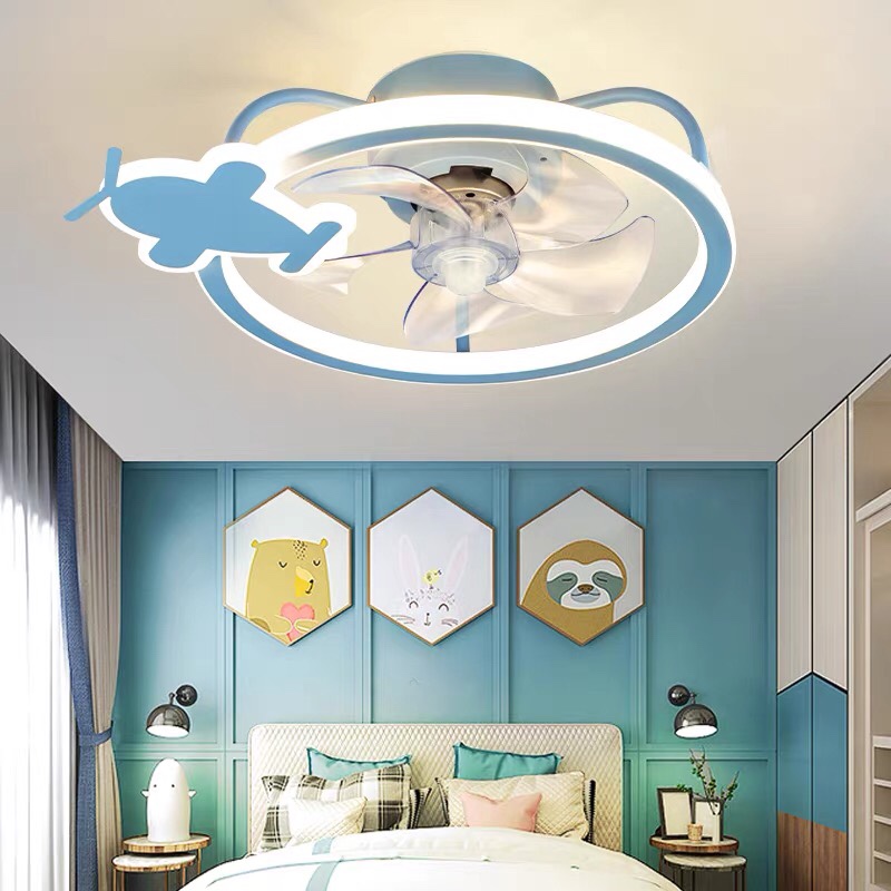 2021卡通儿童房风扇灯卧室风扇灯一体led书房餐厅带风扇的吸顶灯图