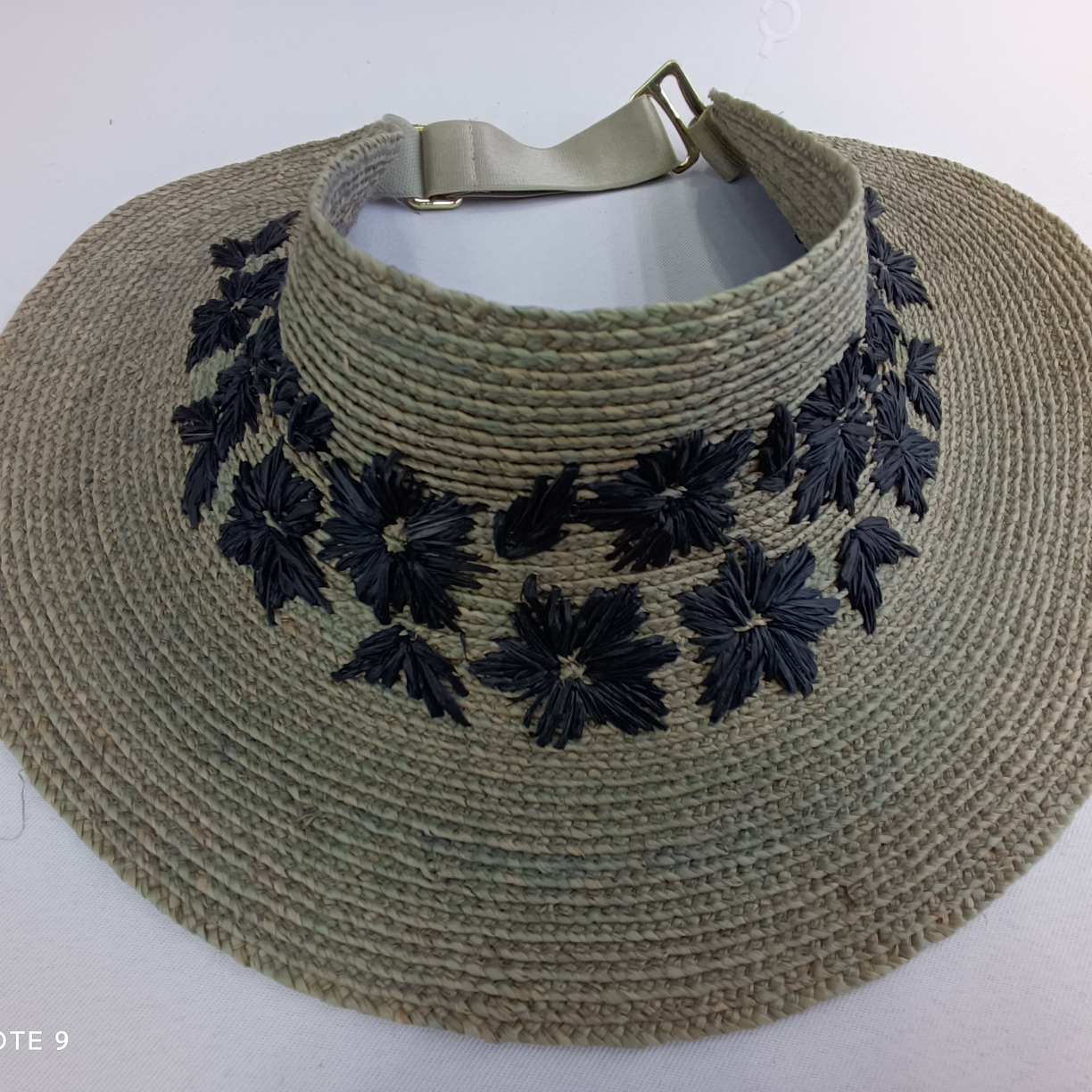 Hat Brim Hand Embroidered Empty Top Hat Green