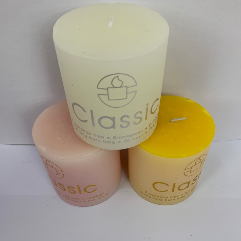 QAA33柱蜡三色混搭浪漫婚礼烛光晚餐西餐酒吧家居装装饰摆件