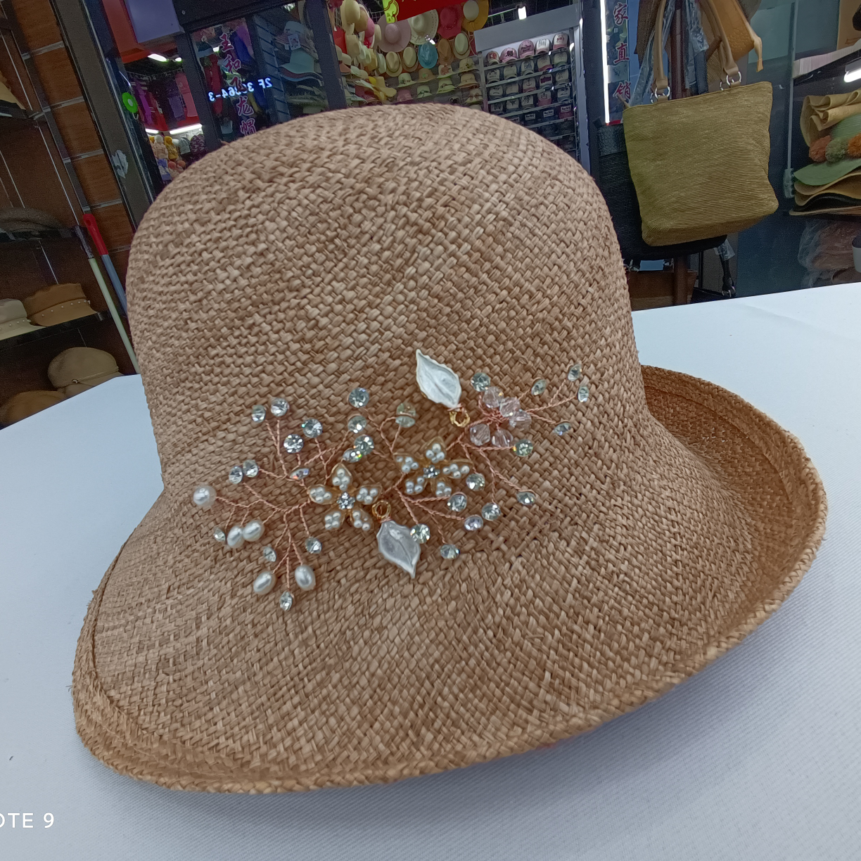 Treasure Grass Rolled Straw Hat Pink