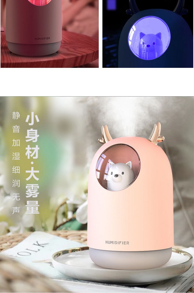 新款迷你加湿器USB萌宠卡通车载加湿器家用卧室宿舍静音大雾量香薰机详情图16