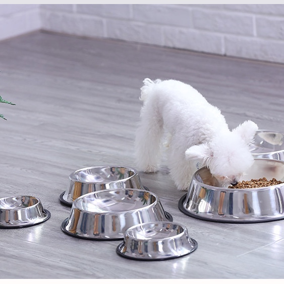 Stainless steel dog bowls, anti-tipping water bowls, large dog water basins, large dog food basins, pet supplies 3