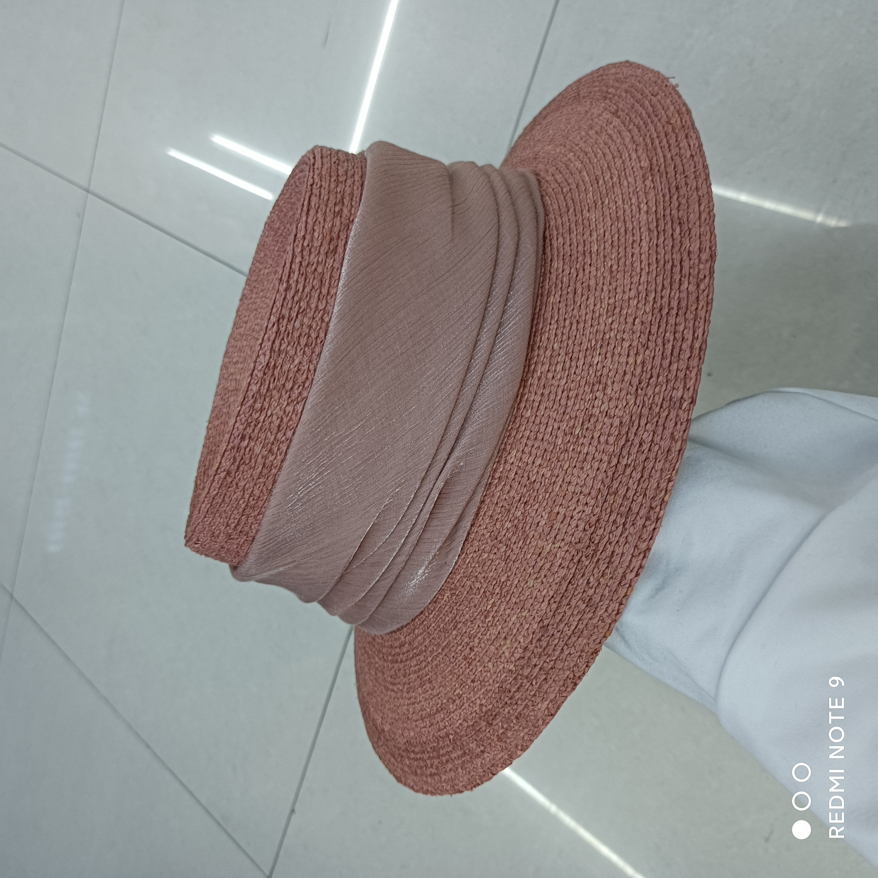 Raffia Colored Hat With Flat Top