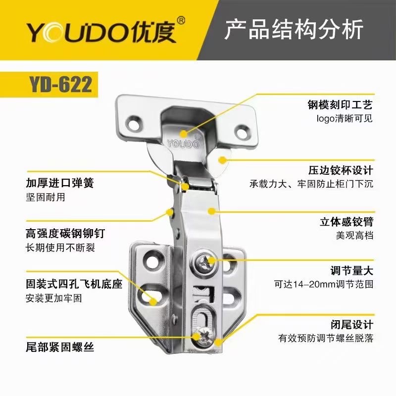 Yiwu quality products, fixed aircraft-style base, adjustable base hinge, YD-P622 model large bend detail image 2